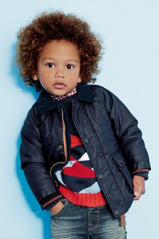 Navy Cotton Coated Jacket (3mths-6yrs)